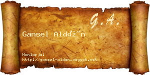 Gansel Aldán névjegykártya